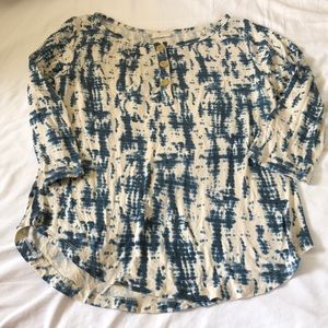 Kate Quinn Womens top size small blue Shibori tie dye